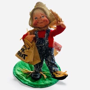 NWT 1992 Vintage Annalee Halloween Trick or Treat Scarecrow Kid